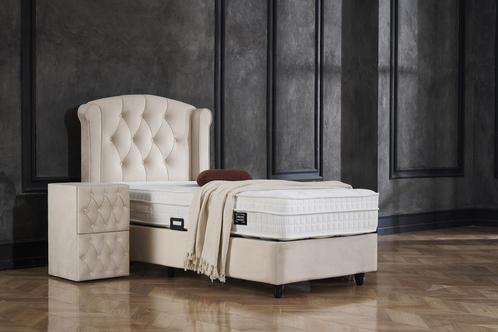 Opberg Boxspring Aurora - Beige, Huis en Inrichting, Slaapkamer | Boxsprings, Beige, Nieuw, Verzenden