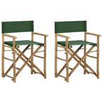 vidaXL Regisseursstoelen 2 st inklapbaar groen bamboe en, Verzenden, Nieuw, Hout