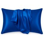 Satijnen kussensloop Donkerblauw 60 x 70 cm hoofdkussen form, Ophalen of Verzenden, Nieuw