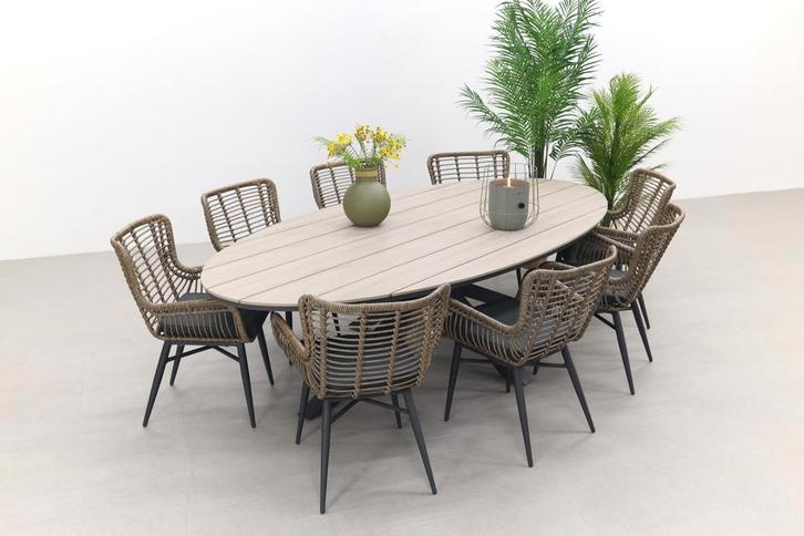 Garden Impressions Jasmine Natural/Edison 280x140 cm. -, Tuin en Terras, Tuinsets en Loungesets, Tuinset, Nieuw, Wicker, Verzenden