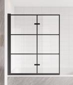 Badwand Berkan 120 x 140cm zwart draaibaar badscherm bad, Huis en Inrichting, Badkamer | Badkamermeubels, 50 tot 100 cm, Nieuw