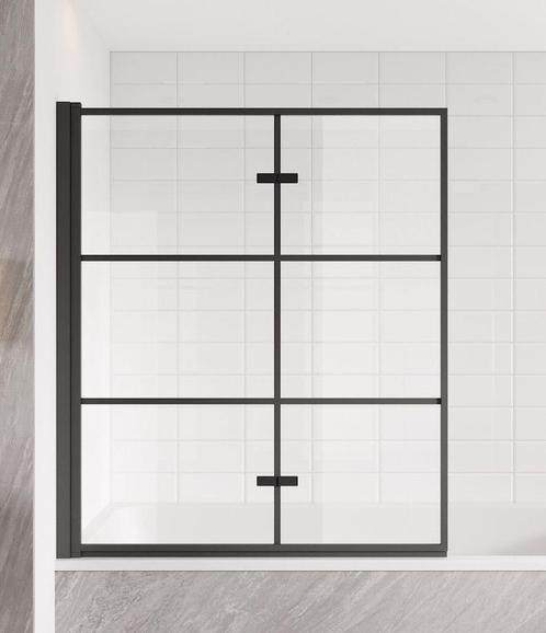 Badwand Berkan 120 x 140cm zwart draaibaar badscherm bad, Huis en Inrichting, Badkamer | Badkamermeubels, Overige typen, Nieuw