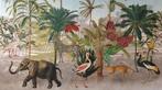 Artmaison Verfijnd paneel met flamingo, olifanten en, Antiek en Kunst