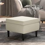 vidaXL Kruk met houten poten fluweel crèmekleurig, Huis en Inrichting, Stoelen, Verzenden, Nieuw