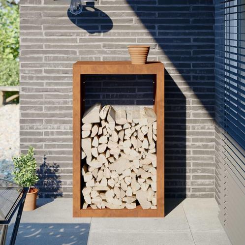 vidaXL Brandhoutrek 60x40x100 cm weervast staal, Huis en Inrichting, Haarden, Nieuw, Verzenden