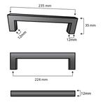 Handgreep Dallas 224 mm RVS Zwart, Verzenden, Nieuw