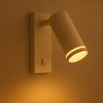 LED wandlamp - Bedlamp | GU10 fitting | Wit, Huis en Inrichting, Lampen | Wandlampen, Ophalen of Verzenden, Nieuw, Metaal, IndustrieelModern