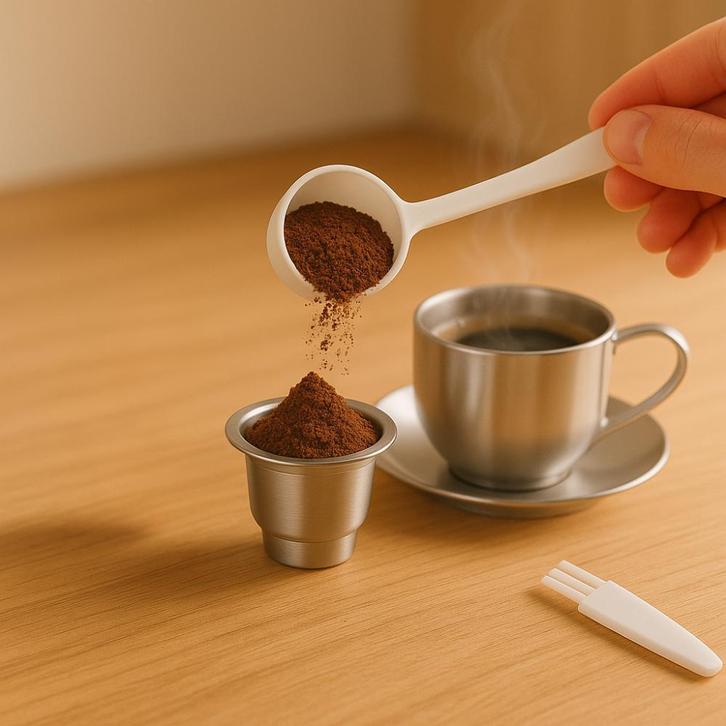 RVS Espresso Capsule – Herbruikbaar, Huis en Inrichting, Keuken | Tupperware, Nieuw, Verzenden