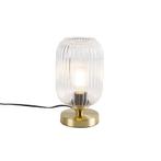 Art deco tafellamp messing met glas - Banci, Nieuw, Glas, Art Deco, Minder dan 50 cm
