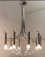 Kroonluchter - Chroom, Glas - Vintage hanglamp met tien, Antiek en Kunst