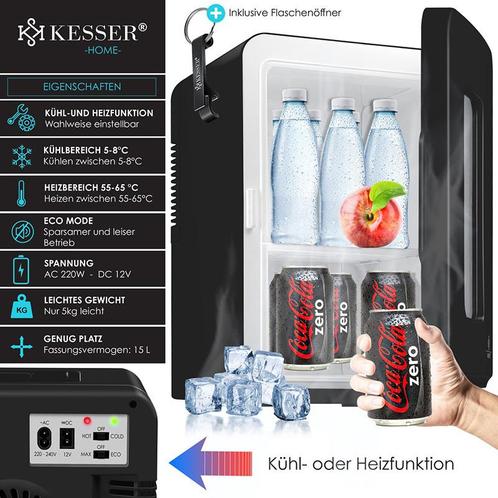 Minikoelkast -  koelkast - 15 Liter - AC DC 220-240V en 12V, Tuin en Terras, Overige Tuin en Terras, Verzenden