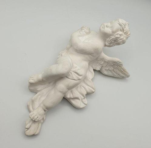 Putto alato in gesso bianco (h 30 cm) - sculptuur, Putto, Antiek en Kunst, Antiek | Boeken en Bijbels
