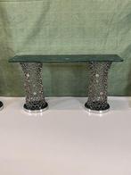 Wandtafel - Roestvrij staal, Bergkristal, Steen, Staal, Antiek en Kunst