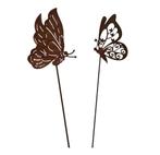 Tuinstekers roest vlinder set van 2, Tuin en Terras, Tuinwanddecoratie, Verzenden, Nieuw