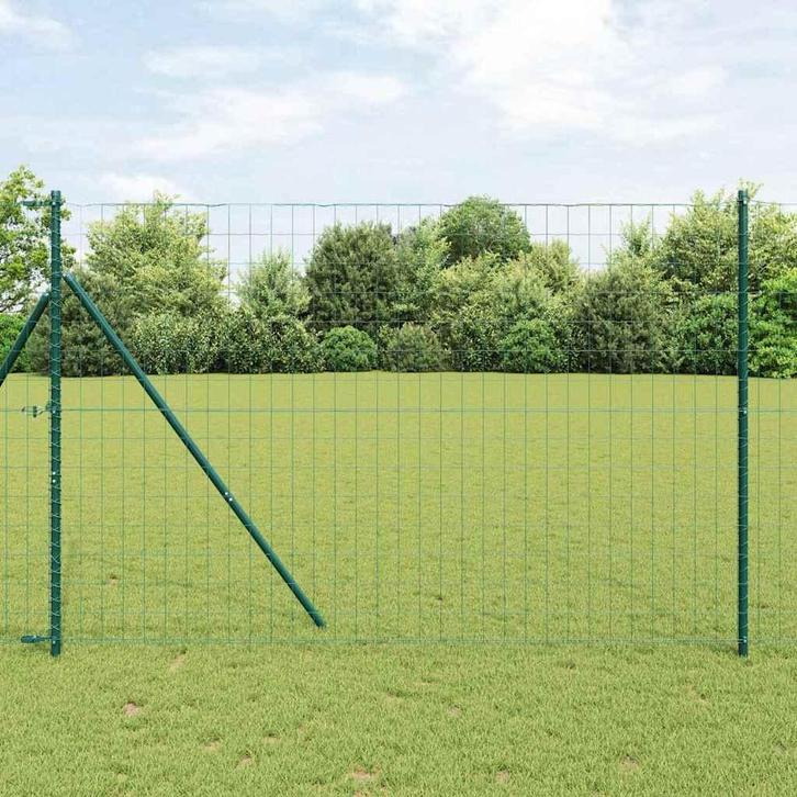 vidaXL Euro Hek Groen 1.5 x 10 m PVC-gecoat ijzer, Tuin en Terras, Schuttingen, Nieuw, IJzer, Verzenden