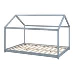 [en.casa] Kinderbed Cerro huisbed met bedbodem 120x200 cm gr, Kinderen en Baby's, Kinderkamer | Bedden, Verzenden, Nieuw