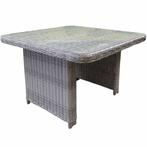 Bilbao lounge-diningtafel 110x110xH70 cm wit grijs, Tuin en Terras, Ophalen of Verzenden, Nieuw, Wicker