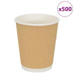 vidaXL Papieren koffiekopjes 500 st 8oz 200 ml bruin, Verzenden, Nieuw