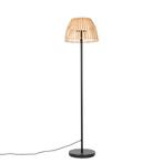 Landelijke buiten vloerlamp zwart met bamboe incl. LED -, Tuin en Terras, Buitenverlichting, Nieuw