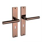 Ferro geveerd op schild sleutelgat 55mm PVD glanzend bron..., Ophalen of Verzenden, Nieuw, IJzer, Klink of Kruk