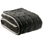 Effen plaid Elise Thunder gewatteerde afwerking 240 x 260, Verzenden, Nieuw