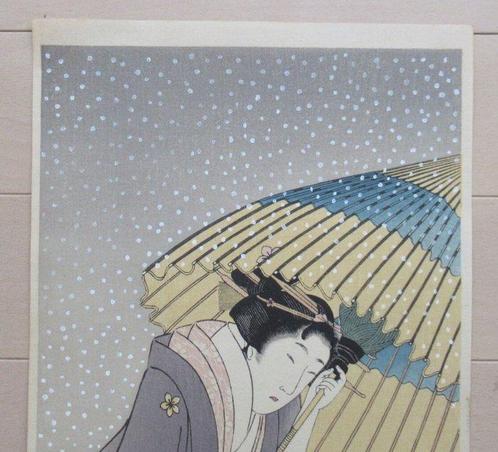 Landing-stage in the Snow - Kitagawa Utamaro (1753-1806) -, Antiek en Kunst, Antiek | Overige Antiek