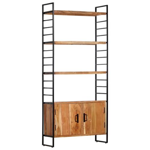 vidaXL Boekenkast met 4 schappen 80x30x180 cm massief, Huis en Inrichting, Kasten | Boekenkasten, 25 tot 50 cm, Nieuw, Overige houtsoorten