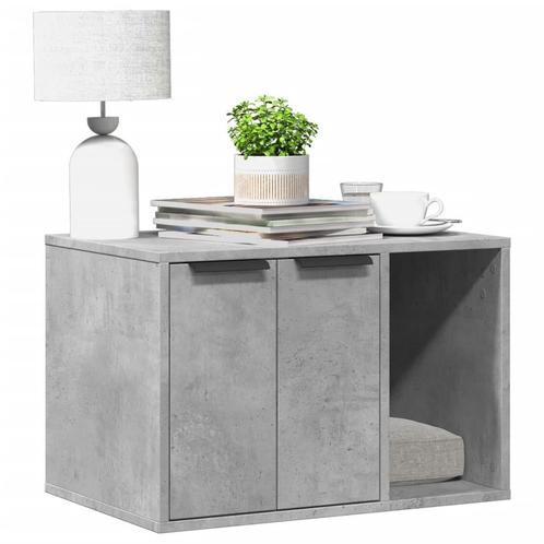 vidaXL Kattenbakkast 60x40x40 cm bewerkt hout betongrijs, Dieren en Toebehoren, Katten-accessoires, Nieuw, Verzenden
