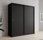 Kledingkast mat zwart - 200x62x215 - Kleerkast schuifdeuren, Nieuw, 200 cm of meer, Modern, 50 tot 75 cm