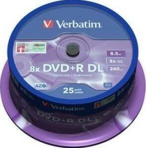 Verbatim DVD+R DL 8.5 GB Matt Silver 25 stuks, Computers en Software, Beschrijfbare discs, Nieuw, Verzenden