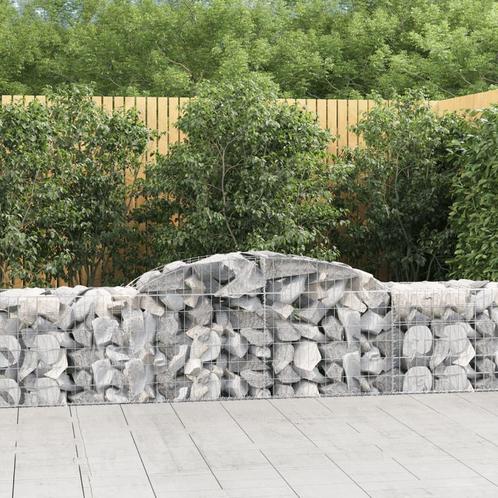 vidaXL Schanskorven 12 st gewelfd 300x50x60/80 cm, Tuin en Terras, Bloembakken en Plantenbakken, 100 cm of meer, Nieuw, Metaal