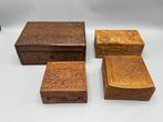 Kist - Hout - 4 Betoverende Kisten, Antiek en Kunst