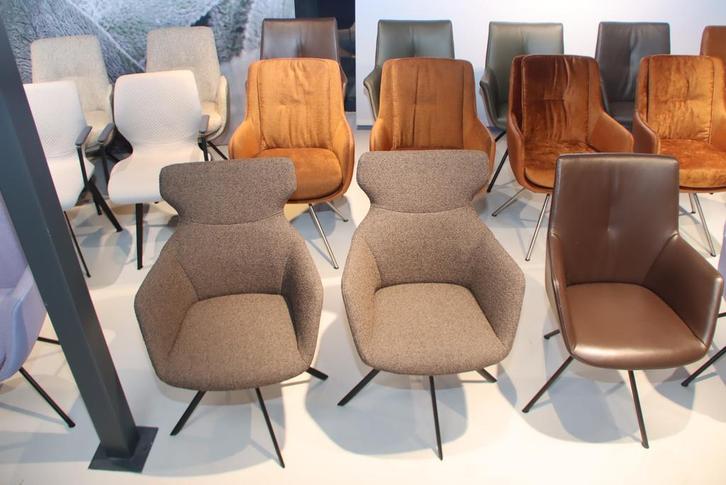 Outlet div. Gealux eetkamerstoelen enkele stuks 250,- p.stuk, Huis en Inrichting, Stoelen, Nieuw, Leer, Stof, Ophalen of Verzenden