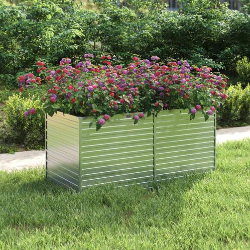 vidaXL Plantenbak verhoogd 160x80x77 cm gegalvaniseerd staal, Tuin en Terras, Bloembakken en Plantenbakken, 100 cm of meer, Nieuw
