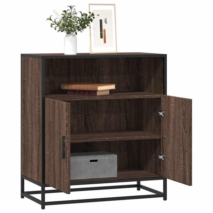 vidaXL Dressoir 68x35x76 cm bewerkt hout bruin eikenkleur, Huis en Inrichting, Kasten | Dressoirs, Nieuw, Overige houtsoorten