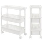 Keukentrolley kunststof met 2 manden 77x22x48 cm wit, Huis en Inrichting, Verzenden, Nieuw