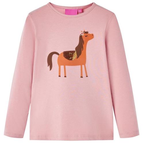vidaXL Kindershirt met lange mouwen 128 lichtroze, Kinderen en Baby's, Kinderkleding | Overige, Nieuw, Verzenden