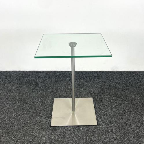 Glazen Bijzettafel - Lichte Schade | 40 x 40 cm, Huis en Inrichting, Tafels | Salontafels, Gebruikt, Ophalen of Verzenden