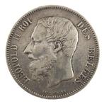 België. Leopold II. Silver 5 Francs Coin 1869  (Zonder