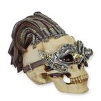 STEAMPUNK SCHEDEL VAN HARS MET VENETIAANS MASKER, Verzenden