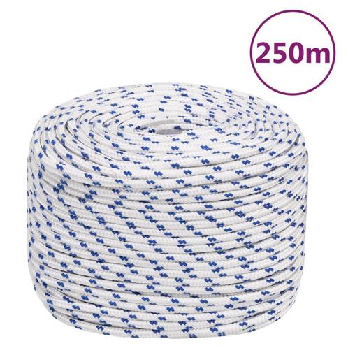vidaXL Boot touw 6 mm 250 m polypropyleen wit, Doe-het-zelf en Verbouw, IJzerwaren en Bevestigingsmiddelen, Nieuw, Verzenden
