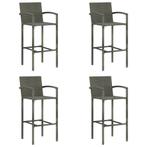 vidaXL Barkrukken 4 st poly rattan grijs, Verzenden, Nieuw, Rotan