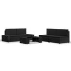 vidaXL 5-delige Loungeset poly rattan zwart, 5 zitplaatsen, Nieuw, Loungeset, Verzenden