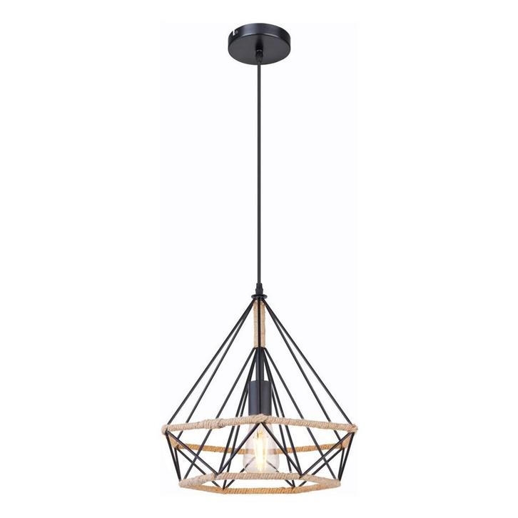 Hanglamp ULLEU 38.0 cm 1-lichts Zwart, Bruin, Huis en Inrichting, Lampen | Hanglampen, 75 cm of meer, Nieuw, Metaal, Ophalen of Verzenden