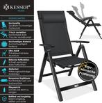 Tuinstoel - Ligstoel - Verstelbaar - Opvouwbaar - Zwart - KE, Verzenden, Zo goed als nieuw