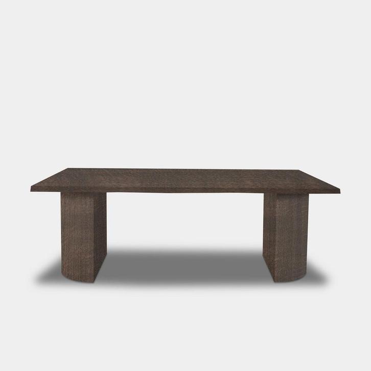 Tafel Boomstam Eikenhout  Half Rond  180x90, Huis en Inrichting, Tafels | Eettafels