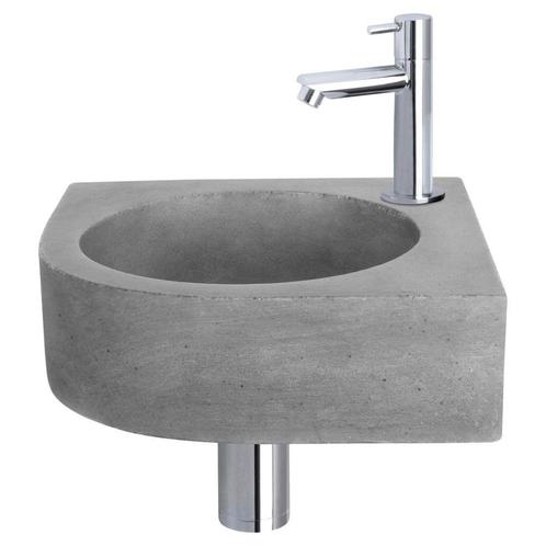 Differnz Cleo fonteinset beton donkergrijs - kraan recht, Doe-het-zelf en Verbouw, Sanitair, Nieuw, Verzenden