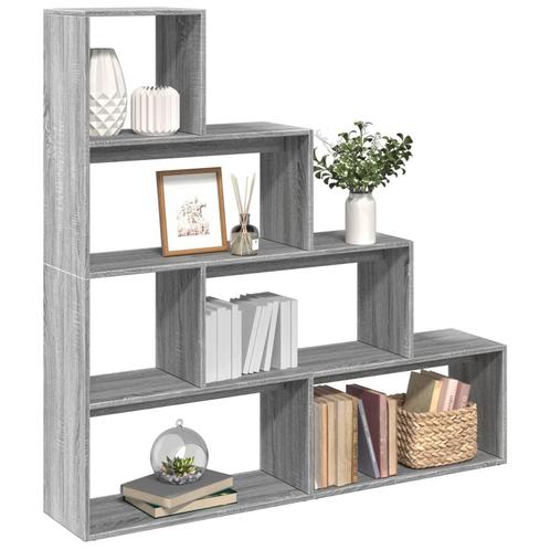 vidaXL Kamerscherm / boekenkast 143,5x29x143,5 cm hout grijs, Huis en Inrichting, Kasten | Boekenkasten, Nieuw, Overige houtsoorten
