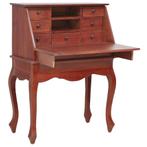 vidaXL Secretaire 78x42x103 cm massief mahoniehout bruin, Huis en Inrichting, Bureaus, Verzenden, Nieuw