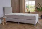 ACTIE! 1-Persoons boxspring Pamplona 90 200 Beige, 90 cm, Eenpersoons, Verzenden, Beige